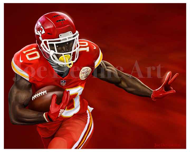 Tyreek Hill » Digital Sports Paintings Kansas City Art by Joe Devine ...