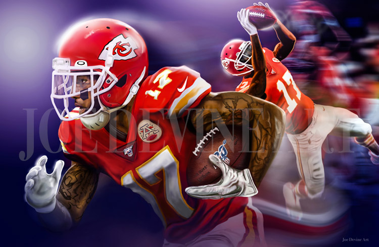 Mecole Hardman “The Jet” » Digital Sports Paintings Kansas City Art by ...